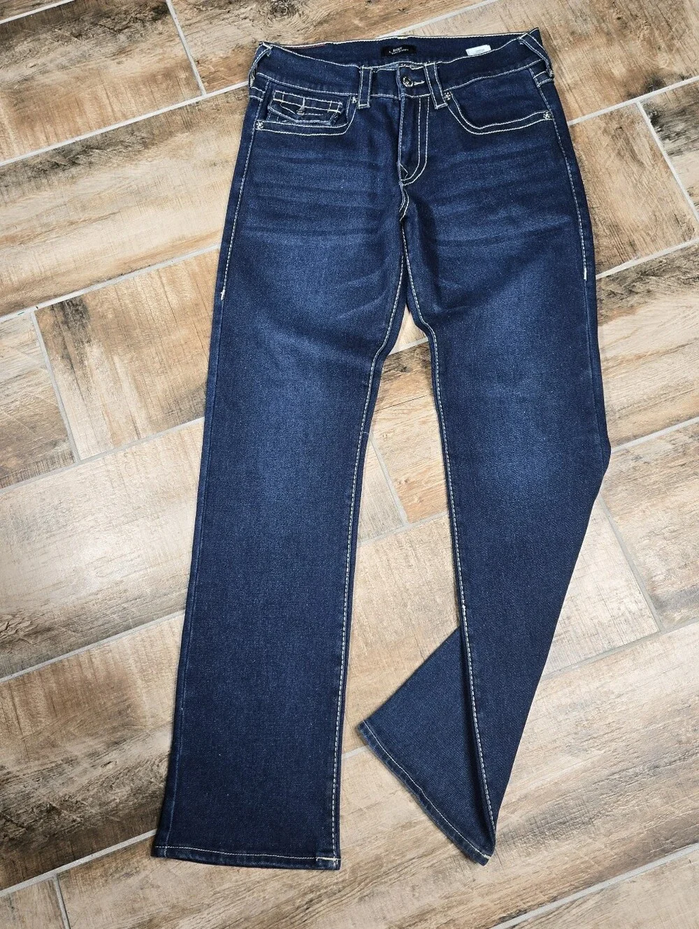 True Religion Ricky Big T Jean Mens Size 31 Straight Leg Dark Blue Denim